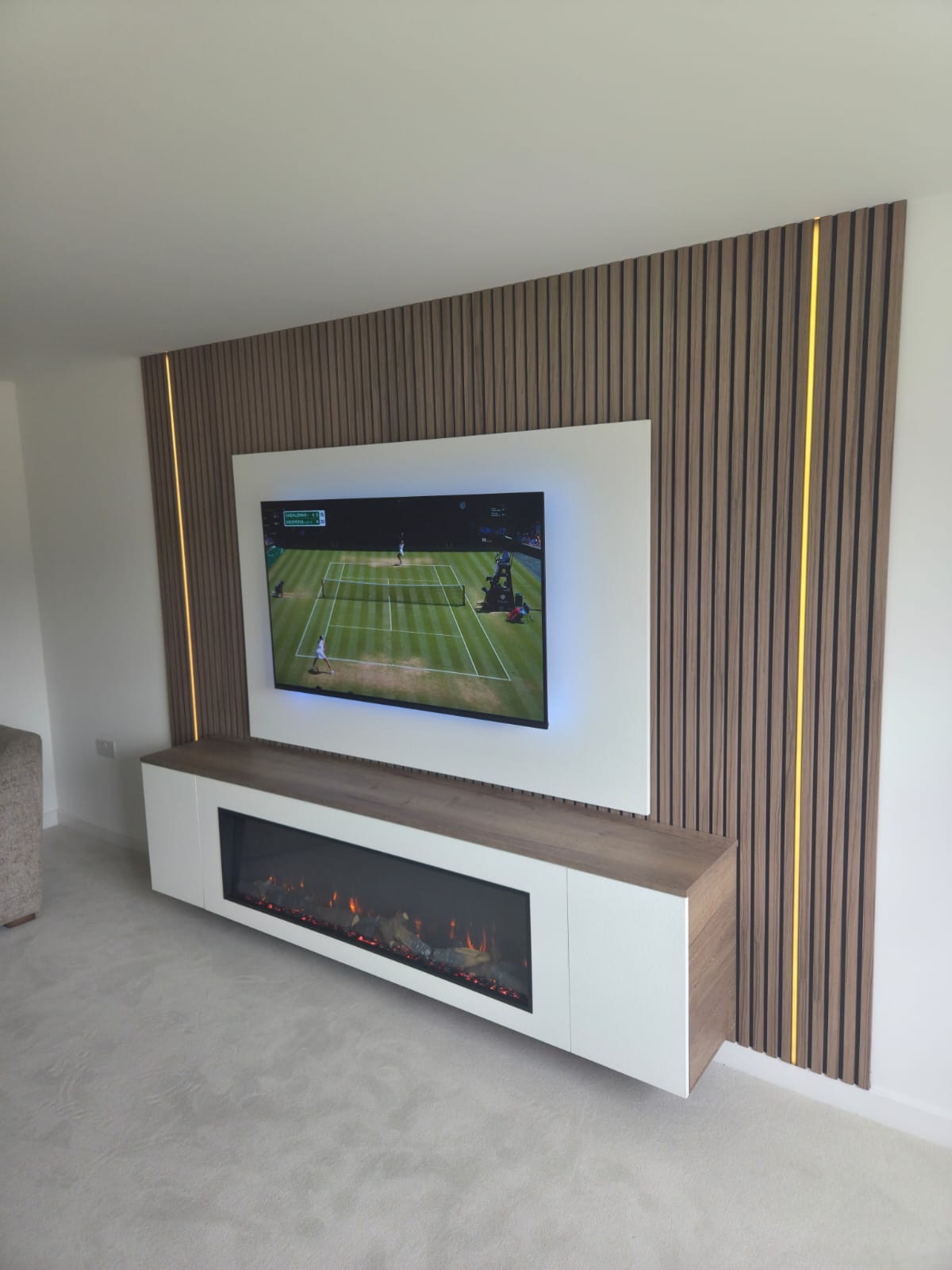 The Bruce Media Wall — bespoke media wall by West Lothian Feature Walls, installed across Scotland