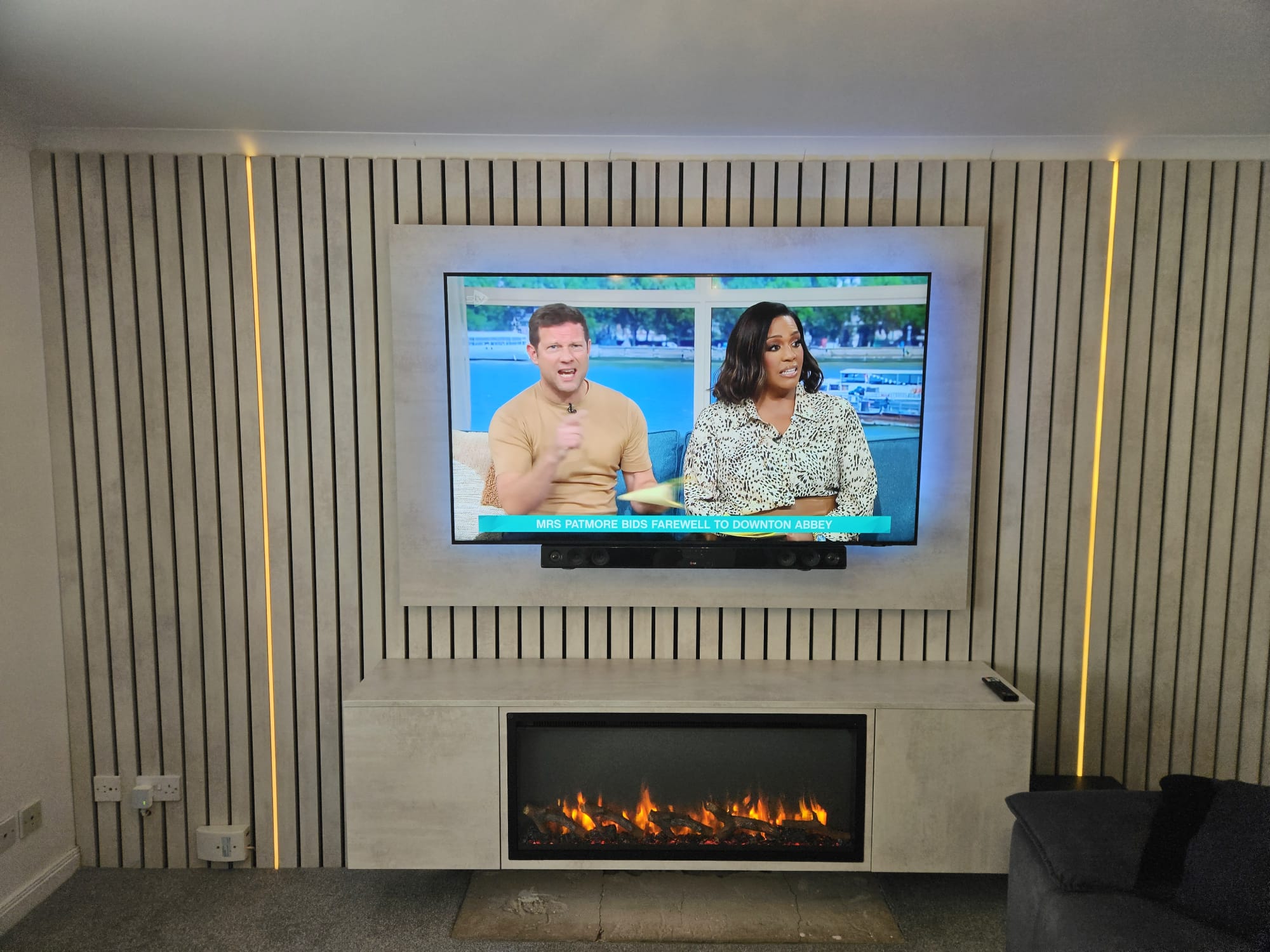 The Bruce Media Wall bespoke media wall installation photo 9 by West Lothian Feature Walls