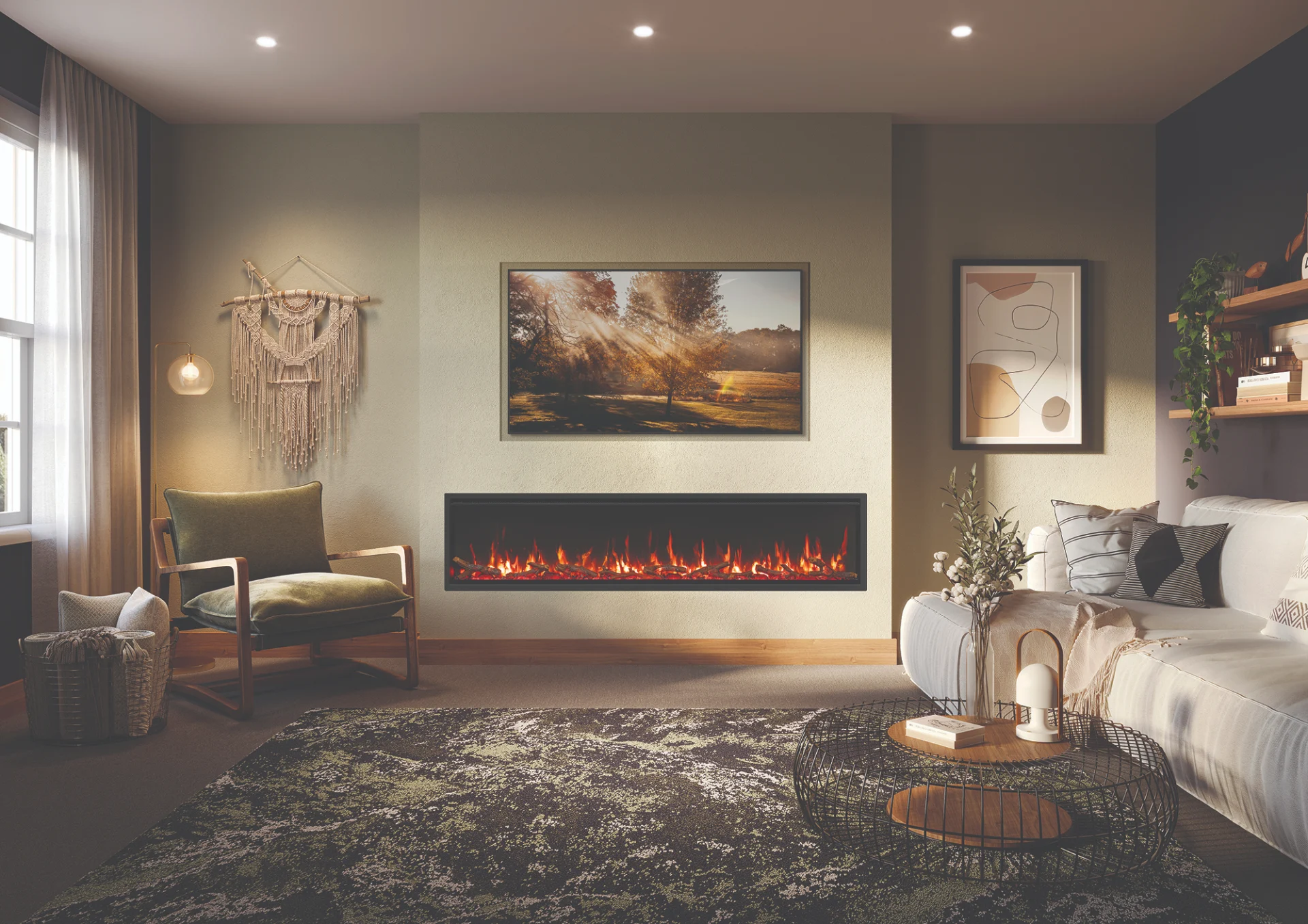 FireFX Atmos 195 electric fireplace for media walls — image 1